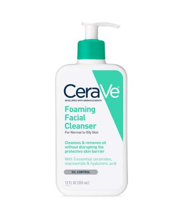 CeraVe Foaming Facial Cleanser For Normal to Oily Skin 12 fl oz (355 ml) - Buy Online on GoSupps.com