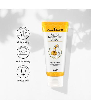 Nella Snail Ultra Moisture Cream - 2000 mg Snail & Honey Extract | Korean Skin Care | 100 ml - Hydrating & Nourishing - Buy Online on GoSupps.com