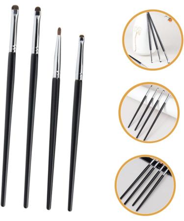 NOLITOY 4pcs Wooden Handle Black Eyeliner Brush Small Eyeliner Brush Eyeliner Makeup Brush - Buy Online on GoSupps.com