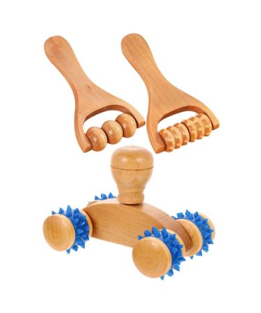 Wood massage tools 3-part hand massage-massage device wooden trigger point-back massager for aching muscles legs chicken buttocks