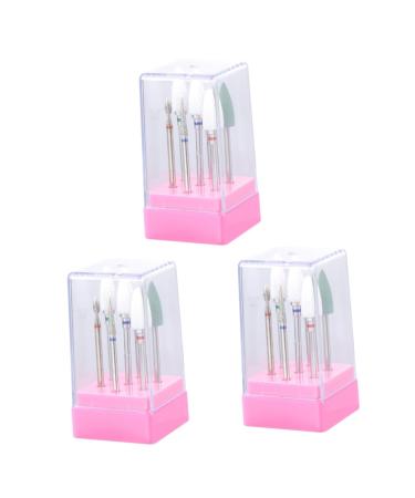 Healeved 3 Sets Manicure Drill Bits Power Tools Nail Grinding Head Nail Polishing Tool Orange Hair Bow Irish Accessories for Women Lavender Paddle Brush Nail File Bits Nail Drill Alloy
