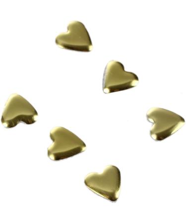 Bstepompre 300x 3d Metal Alloy Gold Silver Heart Art Tips Design Decorations DIY - Buy Online on GoSupps.com
