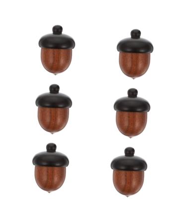 VILLCASE 6 Pcs Color Block Wooden Nuts Dainty Bracelet Wooden Pinecone Pendants Crafts for Kids Fake Acorns Necklace Accessory Necklace for Kids Craft Acorns Bulk Arts and Miss Chic Filler