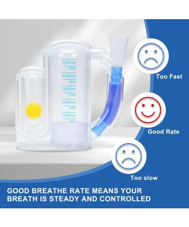 Breathing Trainer for Adults | Lung Exercise Device with 5000ml Volume & Flow Rate Indicator - Incentive Spirometer - Buy Online on GoSupps.com