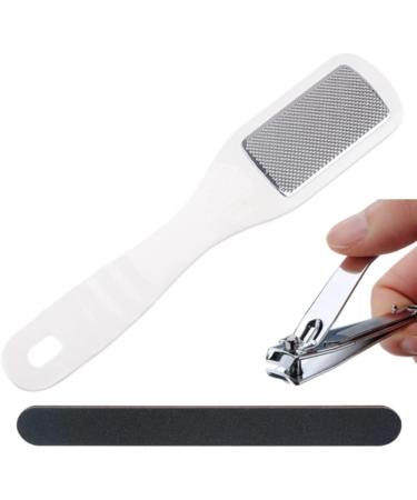 3in1 Metal Foot File Set - Callus Remover Foot Rasp Scraper and Files | Pedicure | Nail Cutter Included | Intensive Calluses and Dead Skin Removal for Feet | Complete Heel Scrubber and File Set - Buy Online on GoSupps.com