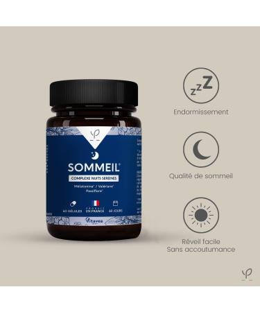 Yves Ponroy Adult Sleep Supplement - Serene Night - Fast Sleep and Repairing Night Serenity - Melatonin 1mg Valerian Passionflower - 60 Capsules - Made in France - Buy Online on GoSupps.com