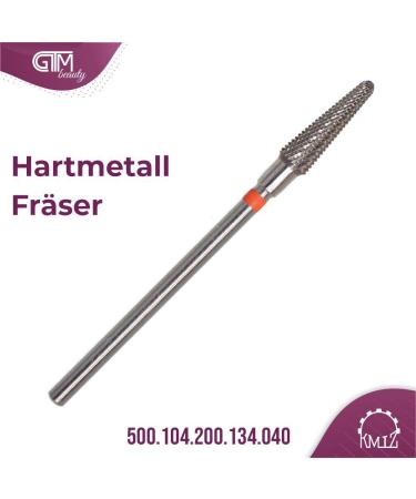 KMIZ Professional Hard Metal Milling Cutter Round Cone - Fine Red Ring for Gel & Acrylic Nail Drill - 500.104.200.134.040 - Ideal for Manicure & Pedicure - Buy Online on GoSupps.com