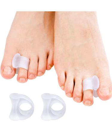 Sumiwish Bunion Corrector Toe Spacer Gel Toe Separators Overlapping Toe Correction with Loop Toe Straightener Great for Bunion Pain Relief (5 Pairs/10 PCS) Clear