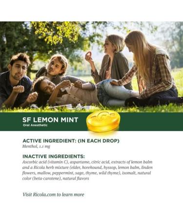 Lemon Mint Sugar Free Ricola Cough Drops - 19 Lozenges - Buy Online on GoSupps.com
