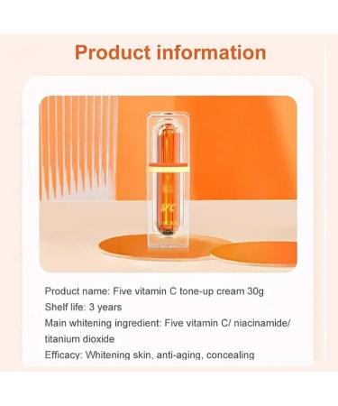 Multi-Vc Natural Makeup Cream Five Vitamin C Natural Makeup Cream Five Vitamin C Tone-Up Foundation Cream Five Vitamin C Cream For Face Vitamin C Face Serum Moisturizer Cream (1pcs) 1 count (Pack of 1) - Buy Online on GoSupps.com