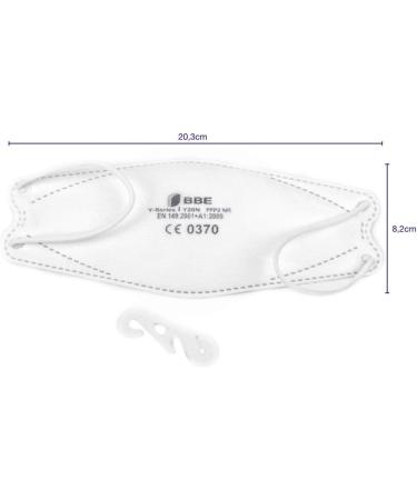 BBE Y20N FFP2 Mask | CE Certified German Manufacturer | Individually Packed | EN149:2001+A1:2009 | Ultralight & Large Size | Free Mask Clip | Pack of 5 - Buy Online on GoSupps.com