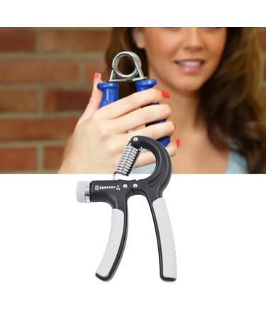 Hand Grip Exerciser Portable Grip Strength Trainer Adjustable 11 To 132.3lb for Men for Home (Black Gray)