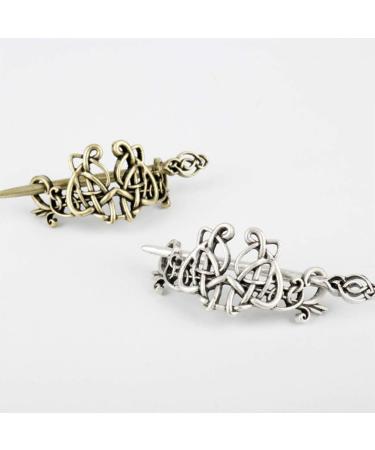Lurrose Knot Hair Pins Vintage Irish Hair Slide Pin Hairpins Viking Hair Accessory with Stick for Girls Woman (Bronze) - Buy Online on GoSupps.com