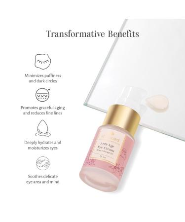 Shankara Anti-Age Eye Cream for Men & Women | Hydrating Formula with Roses Cucumber & Jojoba Oil - Reduce Wrinkles & Dark Circles (15ml - Buy Online on GoSupps.com