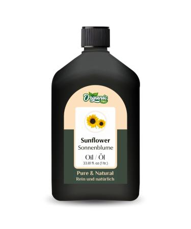 ORGANIC ZING Organic Zing Sunflower Oil (Helianthus) | Pure and natural carrier oil for skin care hair care massage 1000 ml