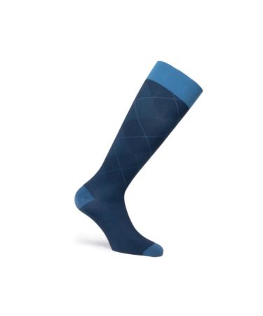 JOBST Casual Pattern Compression Knee High Socks Closed Toe 20-30 mmHg Firm Support for Swollen Legs Ocean Blue Size: X-Large Full Calf Long Length