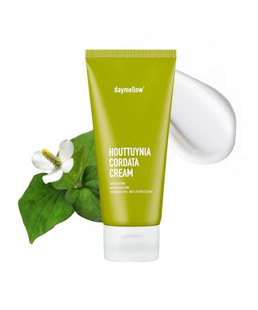 daymellow Houttuynia Cordata Real Soothing Cream 2.82fl.oz/80ml Face Moisturizer Heartleaf Centella Panthenol Skin Barrier Repair Acne Soothes Redness Facial Cream Korean Skincare