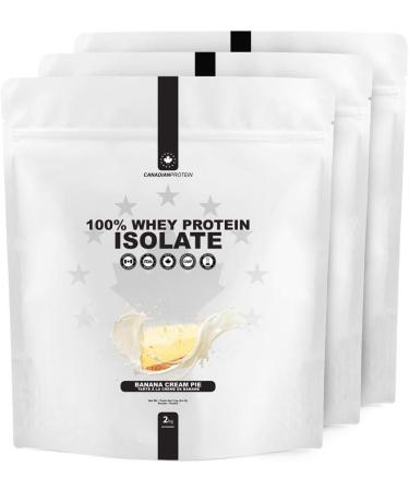 Canadian Protein 100% Whey Isolate 27g of Protein | 6 kg of Banana Cream Pie Flavored Low Carb Keto Friendly Workout Recovery Drink | Protein Powder Rich in BCAA Amino Acids - Buy Online on GoSupps.com