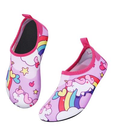 Flintronic children aquasiums bathing shoes children 22-29eu water shoes beach shoes girls boys fast dry breathable water shoes non-slip aqua shoes unicorn 22/23 EU