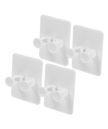 Zerodeko 4 pieces of hooks for shower razors shower hooks for the towel-luffa sponge hook sucking door hooks stand for brushes razor hangers shower hooks made of white.