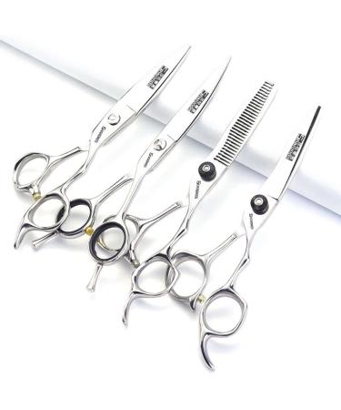Japan 440 Steel Scissors Professional Hairdressing Scissors For Barber Thinning Hair Shears 5.5/6/6.5 inch (6 inch-4pc)