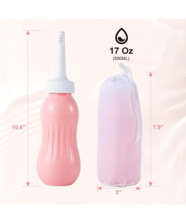 OFFO Perineal Bottle 17oz - Postpartum Feminine Hygiene Care - Labor & Delivery Essentials - Perineal Cleansing After Birth - Pink - 500ml - Buy Online on GoSupps.com