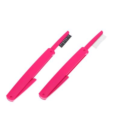 Minkissy 2pcs make-up eyebrow eyelashes comb multifunctional double ended foundation powder eyelashes brush make-up care tools random color