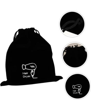 FRCOLOR Flannel Hair Dryer Bag - Travel Organizer for Hair Dryer & Accessories Drawstring Storage - 26x23 cm - Black - Buy Online on GoSupps.com
