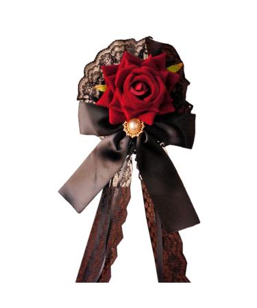 Women Lace Hair Clips Lace Hairpin With Ribbon Bow Cosplay Supplies Maid Anime Headdress