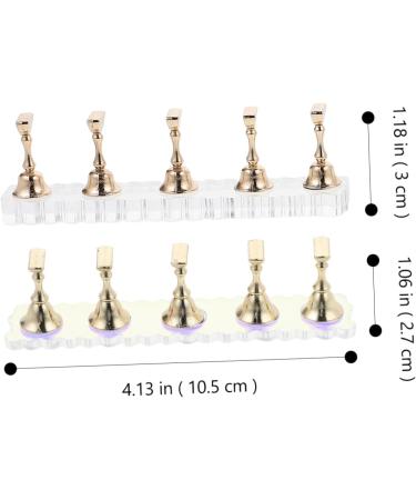 FRCOLOR Nail Accessories 2 Sets Show Rack Tools Nails Nail Painting Stand Press on Nail Holder Nail Practice Stand Nail Display Stand Magnetic Nail Holder Nail Supplies Stand Acrylic - Buy Online on GoSupps.com