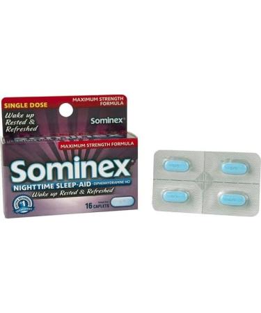 Buy Sominex Nighttime Sleep-Aid Maximum Strength Caplets (Pack of 2) - 16 ea | Fast International Shipping - Buy Online on GoSupps.com