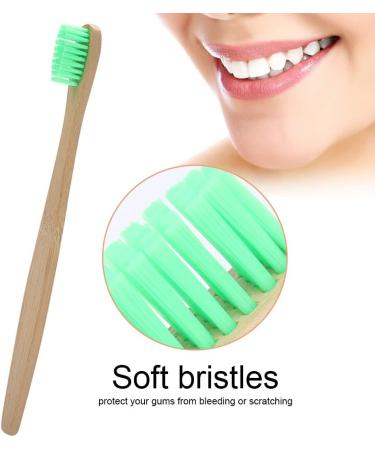 Bamboo Toothbrushes | Biodegradable Eco-Friendly Soft Brushes for Adults & Kids - Green - Buy Online on GoSupps.com