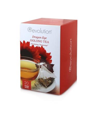 Revolution Tea - Mesh Infuser Full Leaf Tea - Dragon Eye Oolong Tea - 20 Bags Dragon Eye 20 Count (Pack of 1)