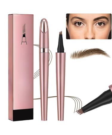 Magic Eyebrow Pencil - 2024 New 3D Waterproof Microblading Eyebrow Pencil Contouring Pen - Natural Long-Lasting Fine Stroke Microblading 4 Tip Eyebrow Pencil (Light Brown)