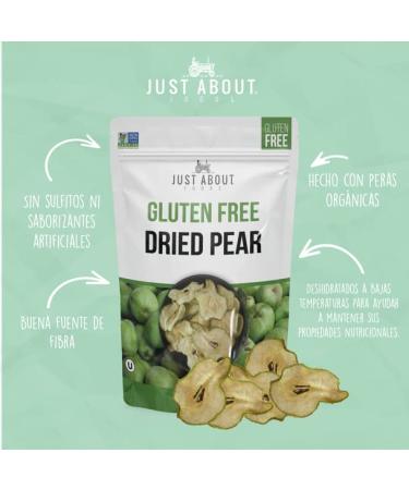 Just About Foods Dehydrated Sliced Pear 340g (12oz) - Premium Quality Dried Fruit - Buy Online on GoSupps.com