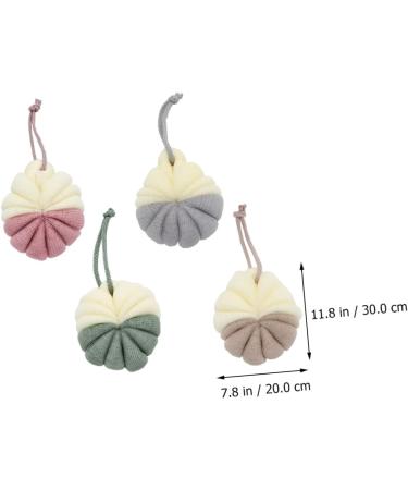 4 Pcs Bath Bouquet Bath Tub Cleaner & Exfoliating Shower Loofah Balls - Japanese-Style Sponge for Ultimate Clean & Relaxation - Buy Online on GoSupps.com