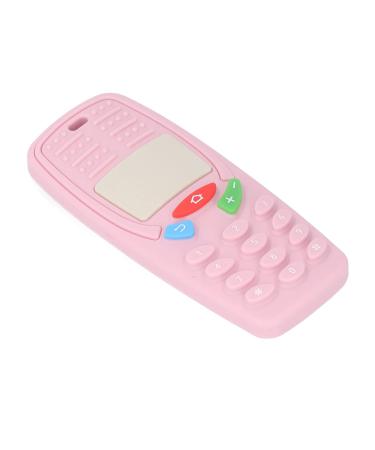 Infant Chew Toy Teething Toy Funny Silicone Mobile Phone Shaped Home (Light Pink)