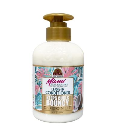 Okay Pure Naturals Miami South Beach Curls Coconut Curl Enhancer Leave in Conditioner 12 oz (354.8 ml)