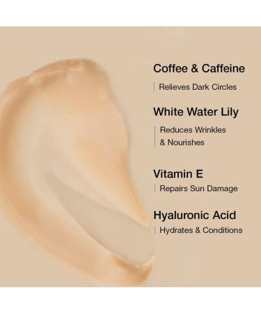 Caffeine Coffee Under Eye Cream Gel | Reduce Dark Circles & Puffiness with Cooling Massage Roller - 94% Success Rate - Buy Online on GoSupps.com