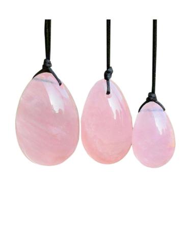 HEALIFTY 3 Pieces Crystal Jade Egg for Exercise Pelvic Floor Muscles Vaginal Crystal Egg Health Care for Women Gift (Pink)