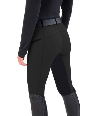 Girls' High Waist Patchwork Equestrian Breeches, Large Black Riding Pants for Fashion & Exercise - Buy Online on GoSupps.com