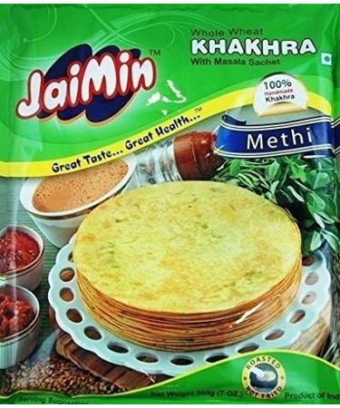 Jaimin Whole Wheat Methi Khakhra (collation de bl saveur de fenugrec) - 200 g - Lot de 3