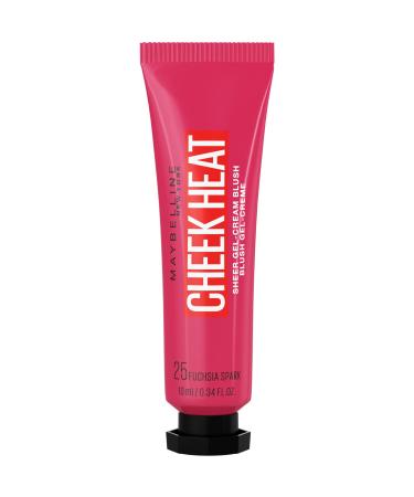 Maybelline New York Cheek Heat Blush Rouge gel formula water-based color pigments glossy glossy finish No. 25 Fuchsia Spark 25 Fuchsia Spark 1 piece (1 Pack)
