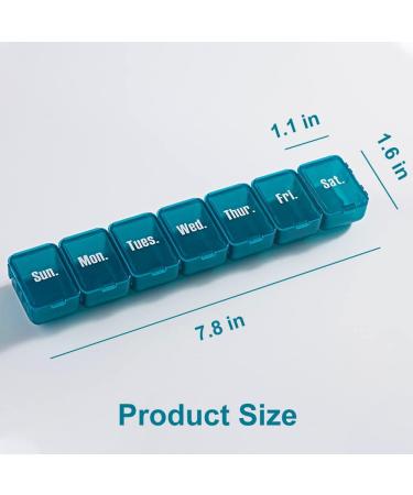 7-Day Pill Box Organizer - Detachable Travel Vitamin & Medication Holder - Compact Green Design - Buy Online on GoSupps.com