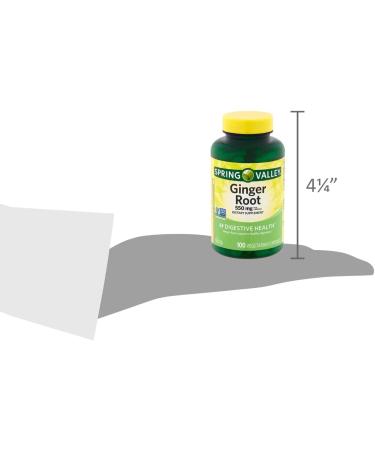 NEWCHEERS Spring Valley Ginger Root Capsules 550 mg 100-Count Pack of 2 - Buy Online on GoSupps.com
