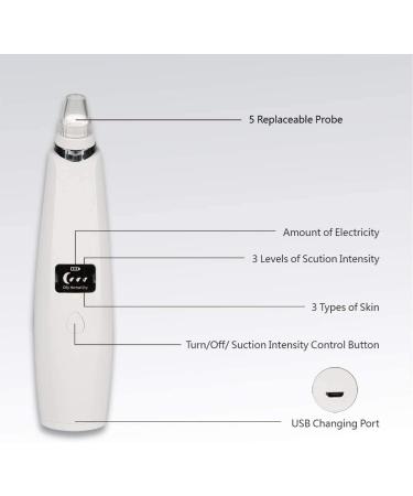 Bleackhead Remover Vacuum- Facial Cleanser Electric Acne Comedone 3 Adjustable Suction Power Blackhead Extractor Tool USB Rechargeable with LED Display for All Skin Treatment - Buy Online on GoSupps.com