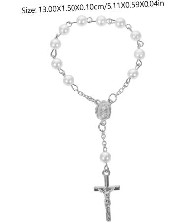 ABOOFAN 10pcs Gold Decor Wrist Bands Women Wrist Jewelry Beaded Bracelets Beaded Jewelry Bracelets for Women Cross Bracelets Cross Bracelet for Women Miss Charm Accessories Acrylic Silver 13X1.5cm - Buy Online on GoSupps.com