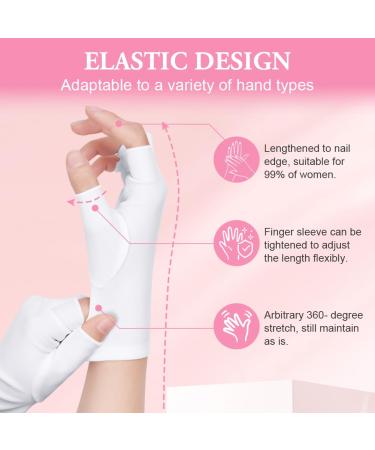 ACWOO UV Gloves for Gel Nails 1 Pair UV Protection Gloves for Manicures Anti UV Gloves for Nail Lamp Manicures Dryer Nail Skin Care Fingerless UV Protection Gloves Protect Hands from UV Harm 1 Pair White - Buy Online on GoSupps.com