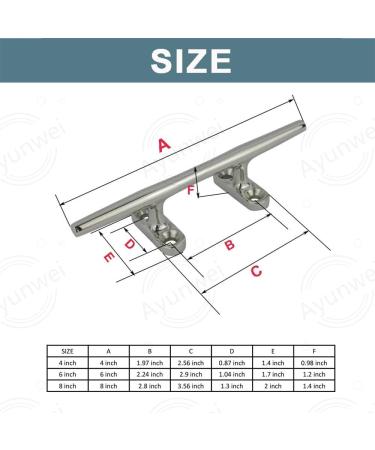 Ayunwei 6 Inch Stainless Steel Boat Cleat - Heavy Duty Dock Cleats for Kayak, Boat, Canoe - 2 Pcs - Buy Online on GoSupps.com