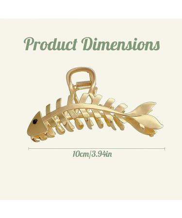 Fish Bone Shape Large Metal Hair Claw Clip - Gold Nonslip Jaw Clamp for Women - Buy Online on GoSupps.com